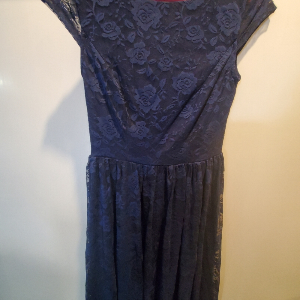 Navy Blue Lace Dress